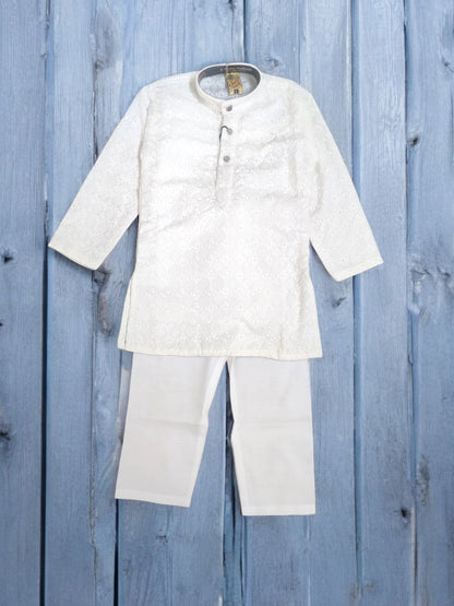 Elegant White Kurta Pajama Set for Festive Occasions - Bumblehugs