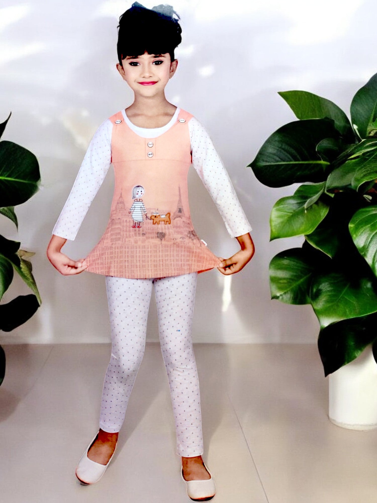 Charming girl's classic top and pajama set - Bumblehugs