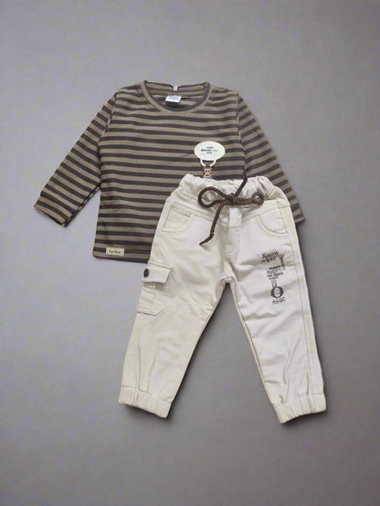 Cozy Kids' Outfit bear design full sleeve tshirt and jeans set - Bumblehugs