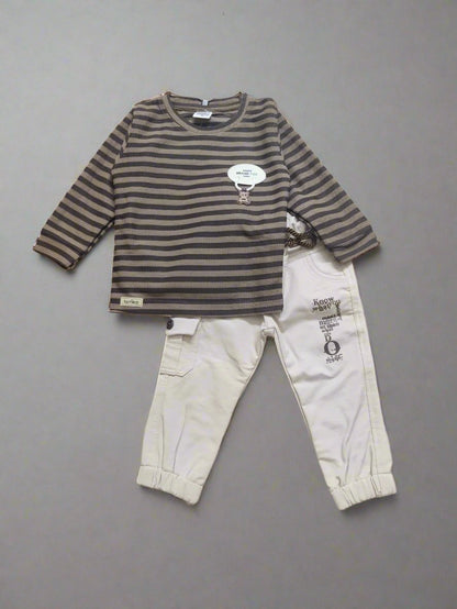 Cozy Kids' Outfit bear design full sleeve tshirt and jeans set - Bumblehugs
