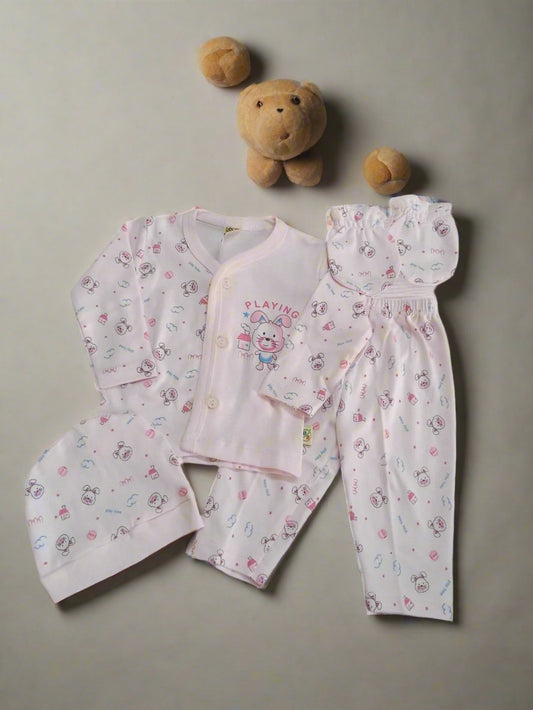 Charming New Born Clothing Set with Playful Prints
