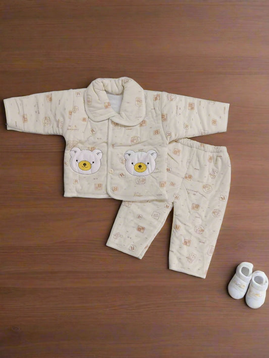 Adorable Beige Bear Baby Clothing Set for Newborns