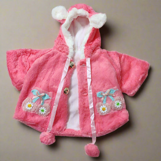 Charming Pink Hooded Jacket for Girls