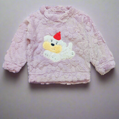 Cozy Light Purple Bear Pajamas for Kids Winter Set