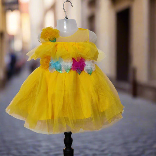 Charming Floral Yellow Tutu Dress for Kids - Perfect Floral Yellow Tutu Dress