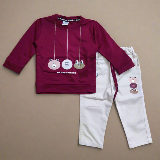 Charming We Are Friends Tshirt Set and Pant Set
