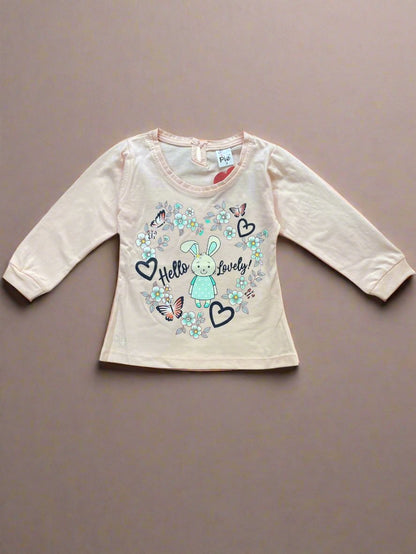 Adorable girl's full sleeve top and pajama set