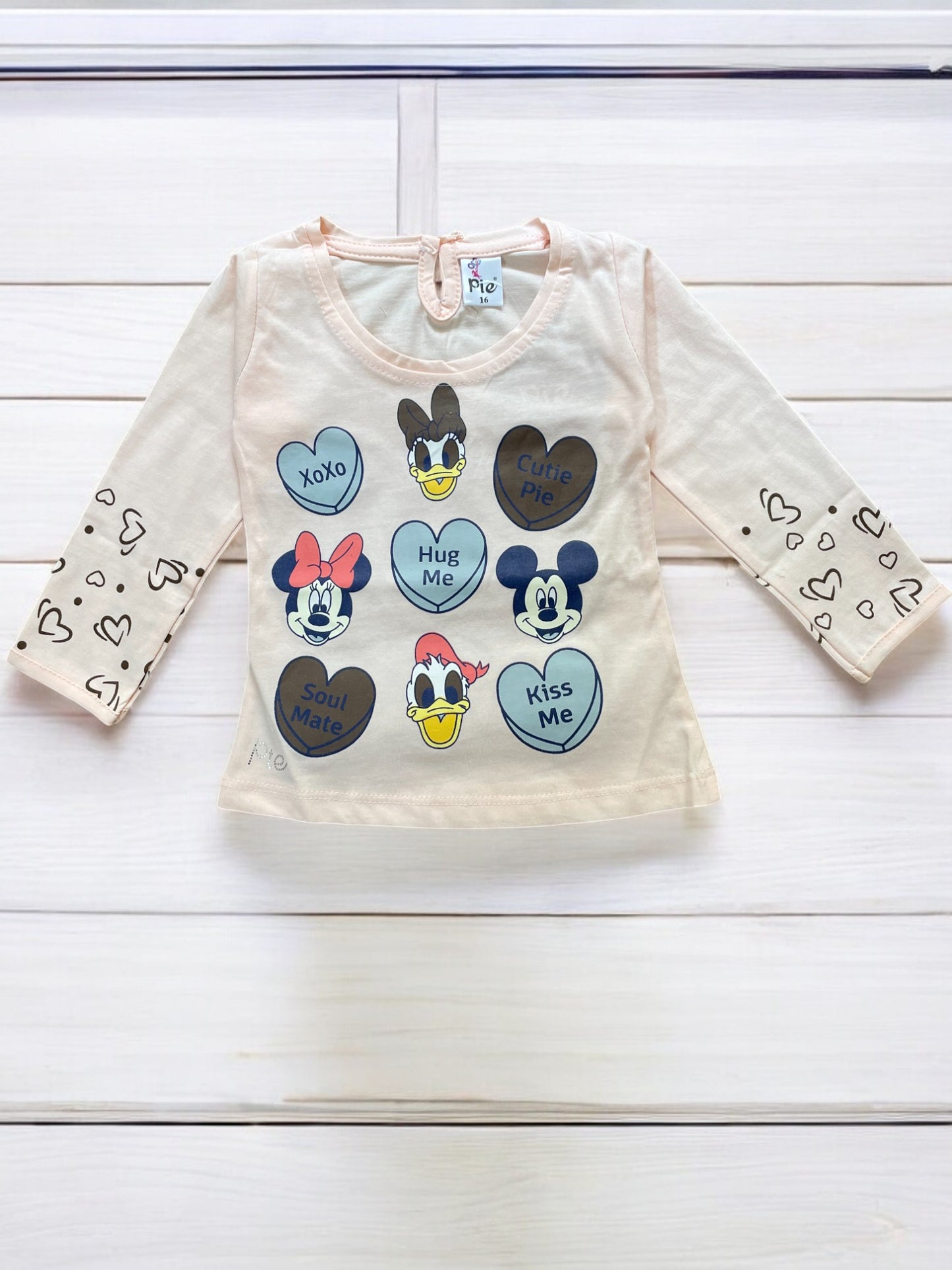 Adorable girls's Heart-Themed full sleeve top and pajama  Set