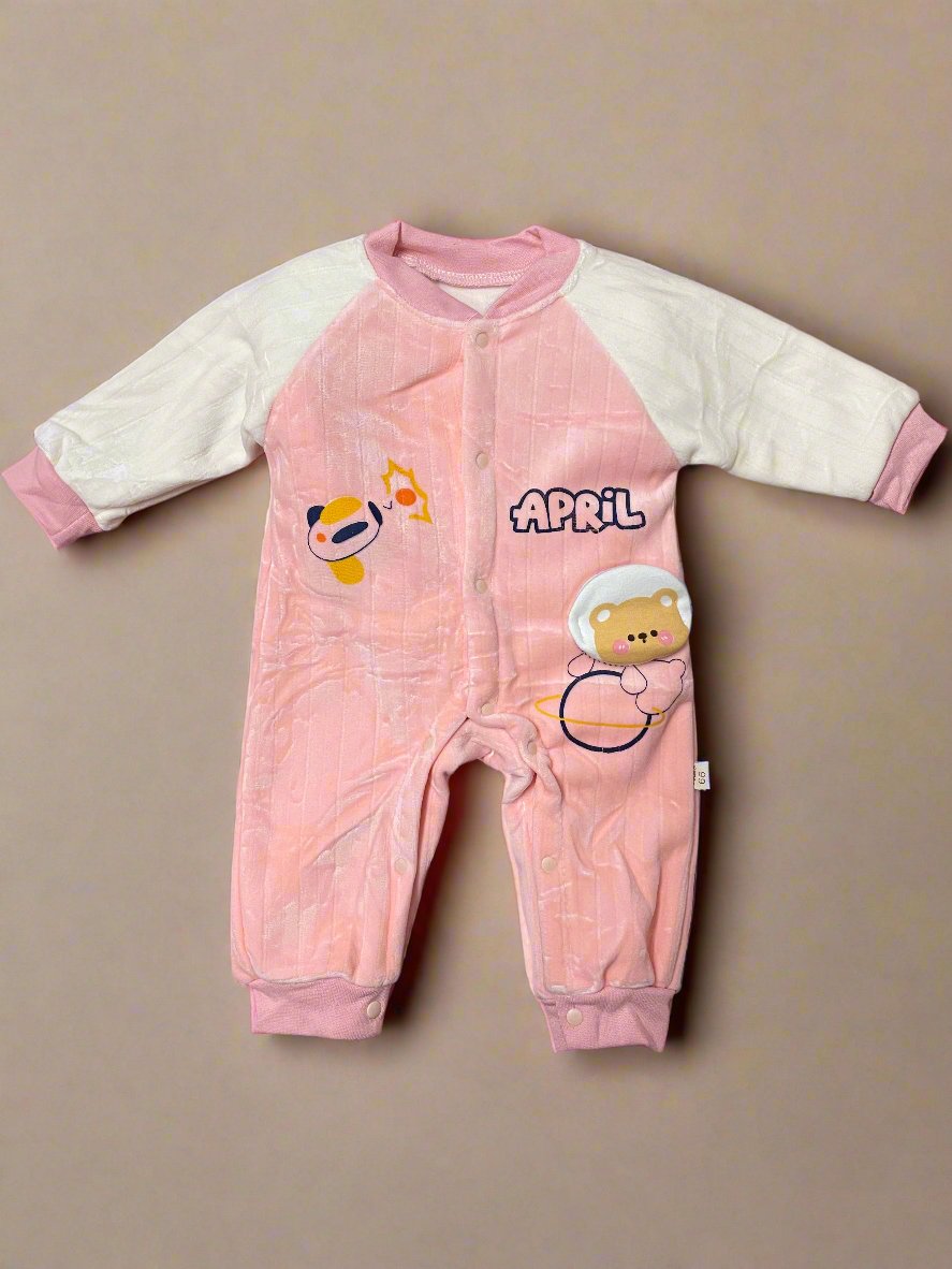 Adorable Pink & White Baby Onesie with Fun Prints