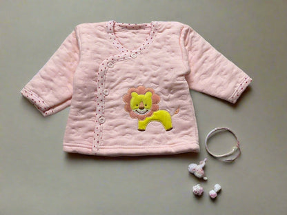 Adorable Pink Baby Pajama Set with Lion Design - Perfect for Cozy Nights