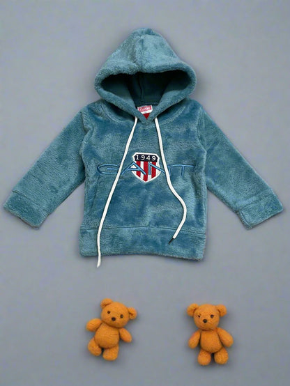 Vintage Blue Hoodie Set and Trousers for Casual Wear