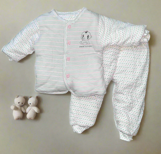 Adorable White and Pink Baby Clothing Set for 6-9 Month Baby