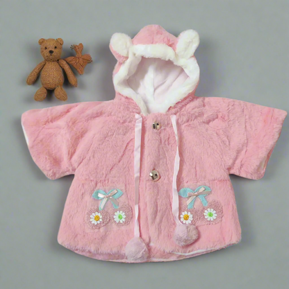 Adorable Pink and White Children's Hooded Jacket for girls