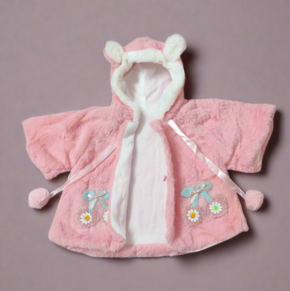 Adorable Pink and White Children's Hooded Jacket for girls