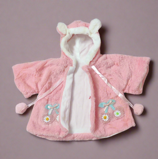 Adorable Pink and White Children's Hooded Jacket for girls