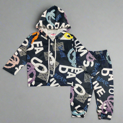 Vibrant Hooded Top and Pants Ensemble for Kids