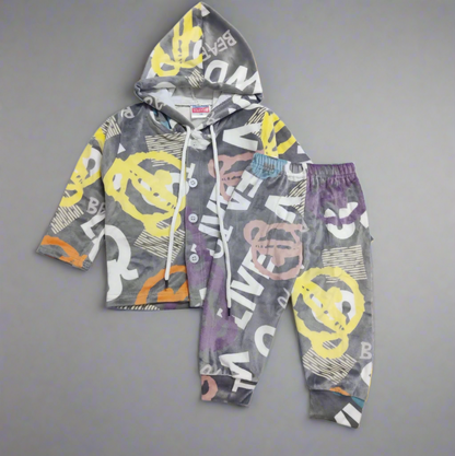 Vibrant Kids Hooded Top and Pants Set