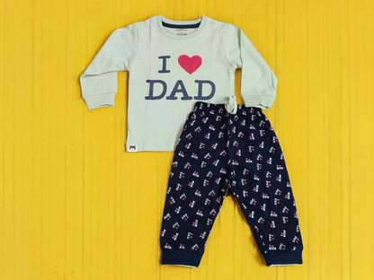 I Love Dad Baby top and pajama
