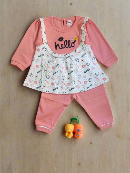 Charming and Trendy Girl's Frock and Pajama Set for Stylish Kids