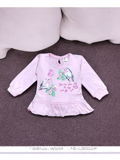 Adorable girls full sleeve top and pajama set