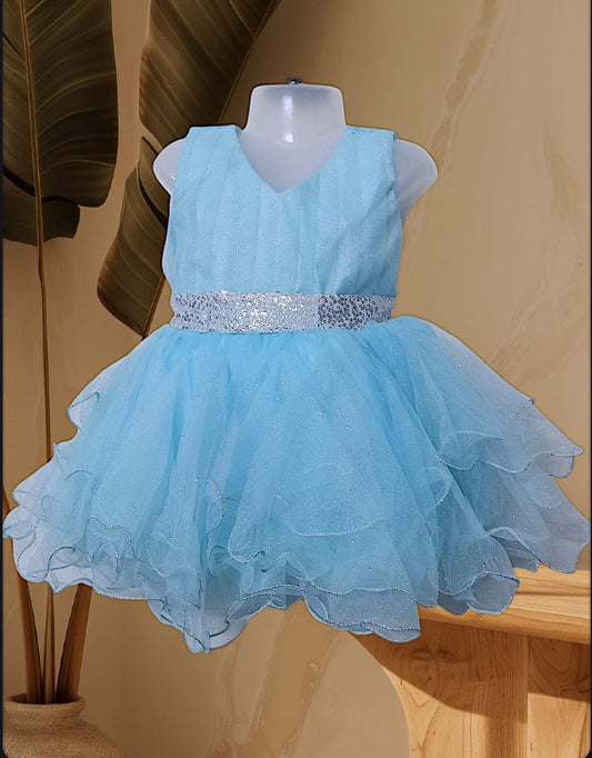 Adorable Sky Blue Dress for Special Occasions