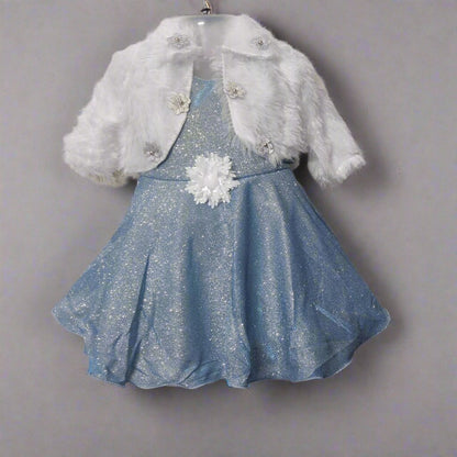Elegant Girls Fleece Jacket Dress with Stylish Fleece Jacket