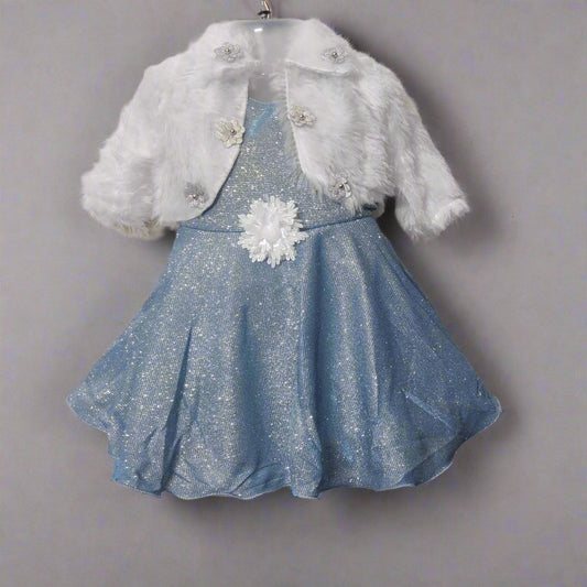 Elegant Girls Fleece Jacket Dress with Stylish Fleece Jacket