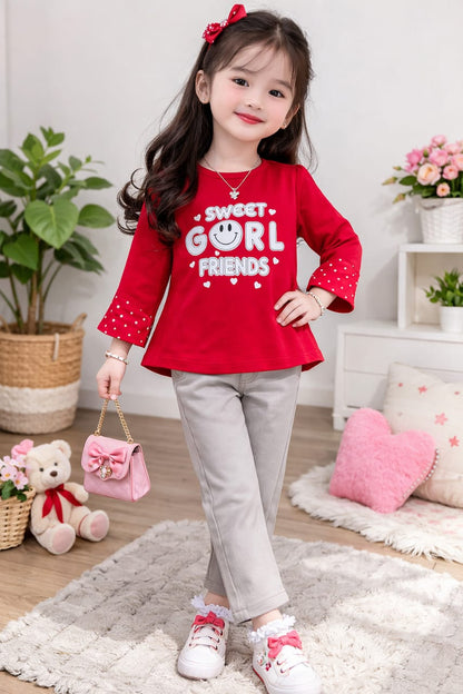 Adorable Sweet Girl Friends Pajama Set for Kids